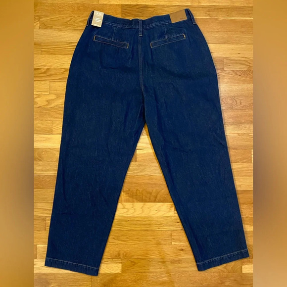 NWT Madewell Baggy Straight Jeans in Woodham Wash: Pleated Edition Size 32 - Picture 6 of 13
